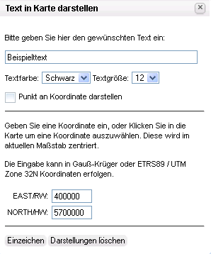 Text einzeichnen